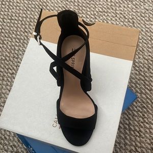 Call It Spring Black sandals. Suede. Size 6. Wore Once.